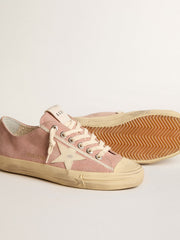 Golden Goose Women's V-Star in pink suede with cream leather star
