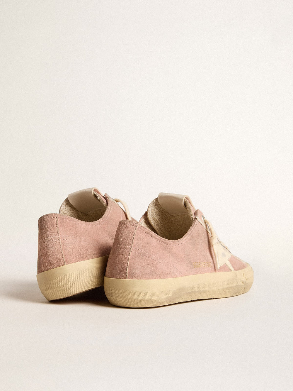 Golden Goose Women's V-Star in pink suede with cream leather star