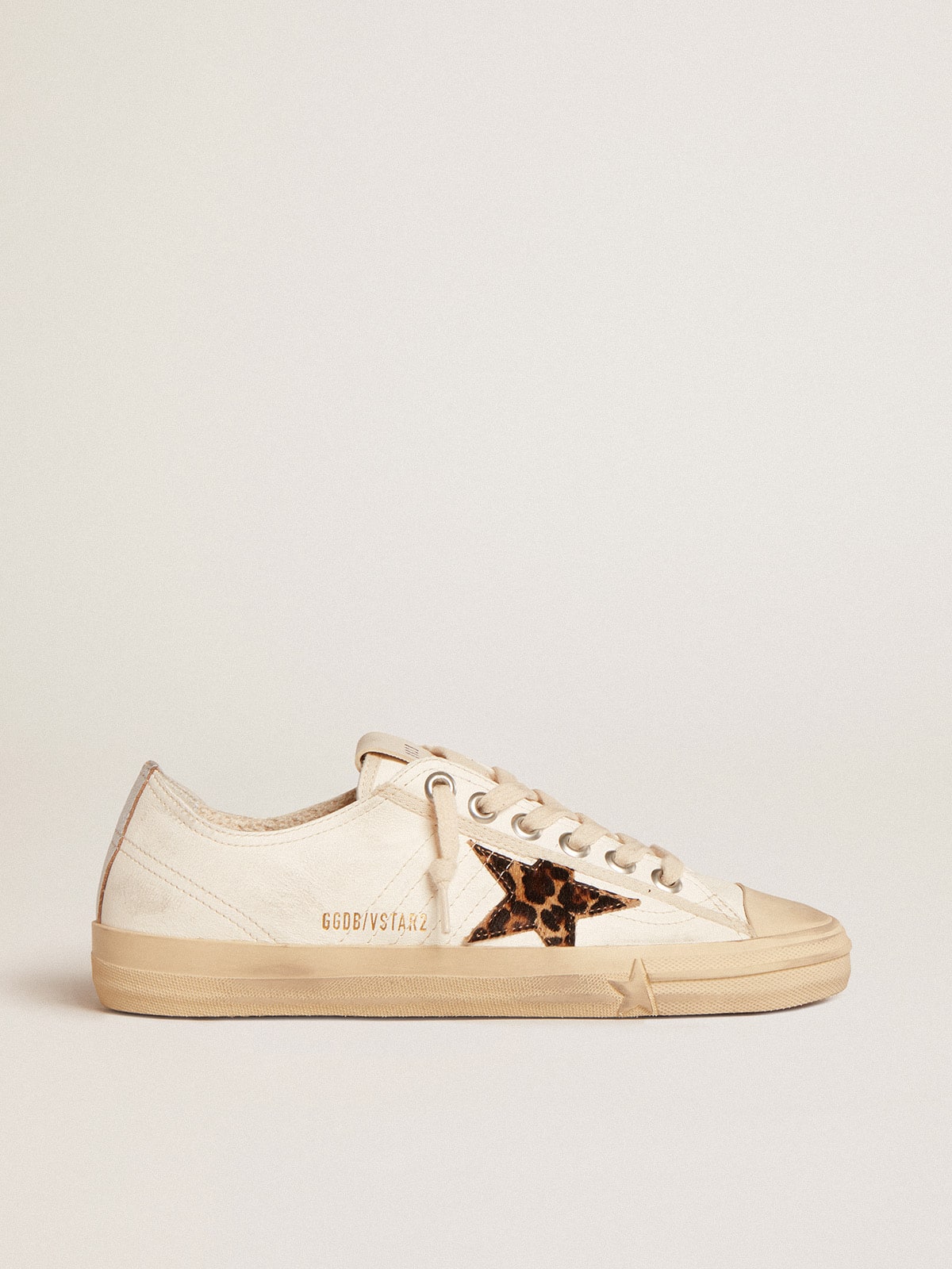 Golden Goose V-Star  in nappa with pony skin star and silver heel tab