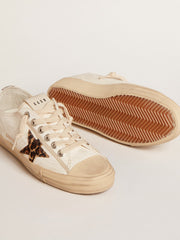 Golden Goose V-Star  in nappa with pony skin star and silver heel tab