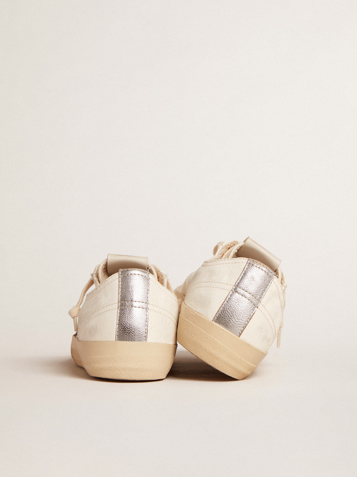 Golden Goose V-Star  in nappa with pony skin star and silver heel tab