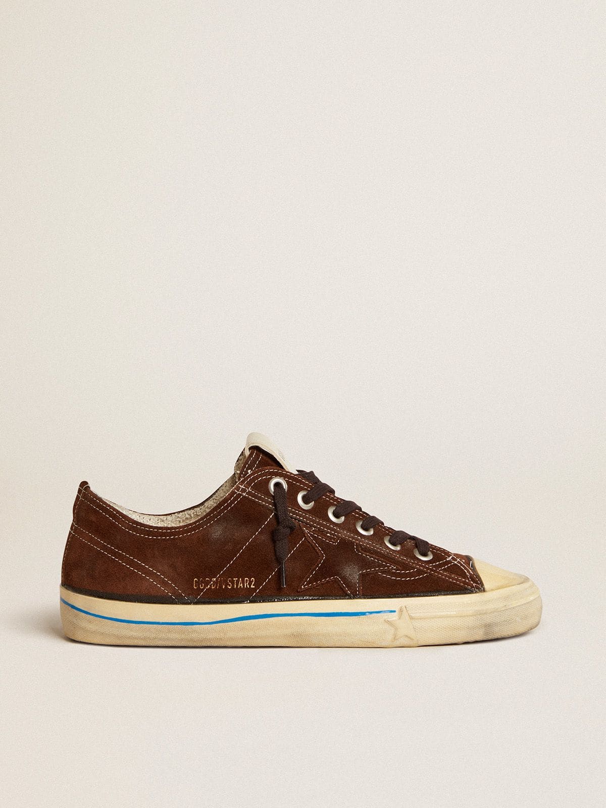 Golden Goose Women's V-Star LTD in suede with brown star