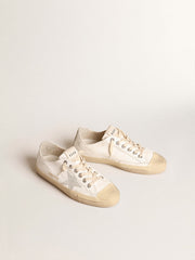 Golden Goose V-Star in nappa leather with ice-gray suede star and heel tab