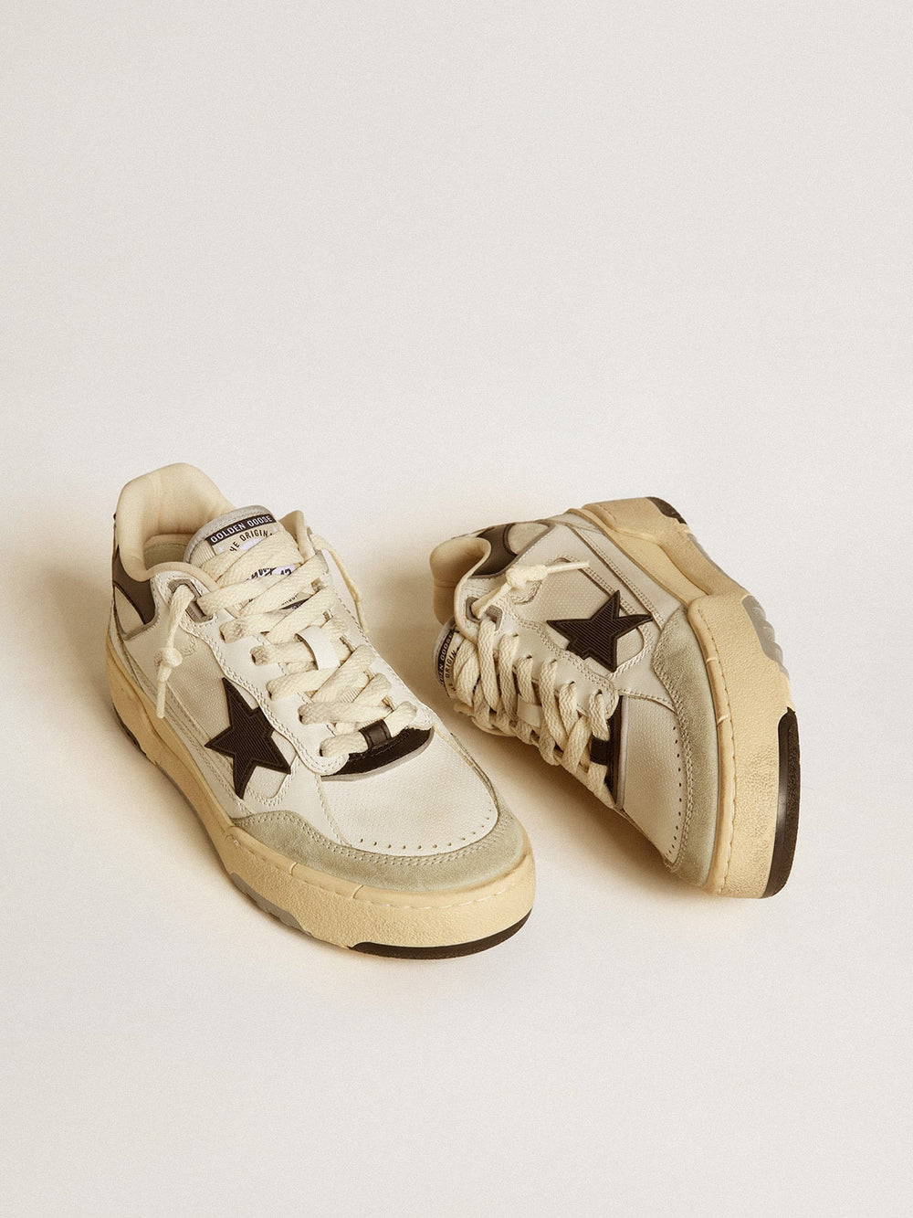 Golden Goose Women’s Forty2 with black star and black leather heel tab