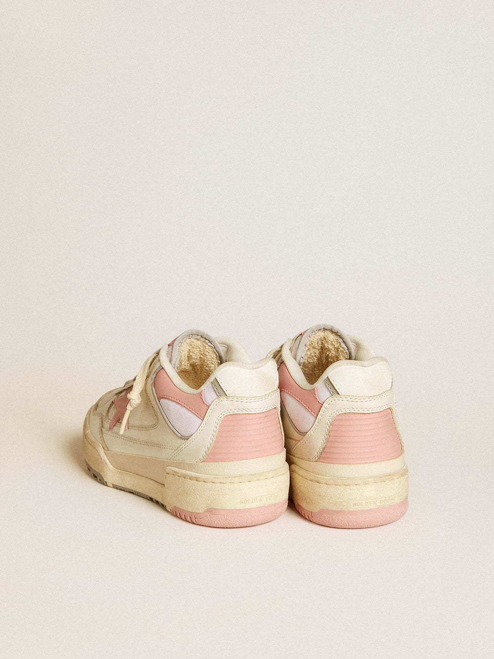 Golden Goose Women’s Forty2 with pink star and white leather heel tab