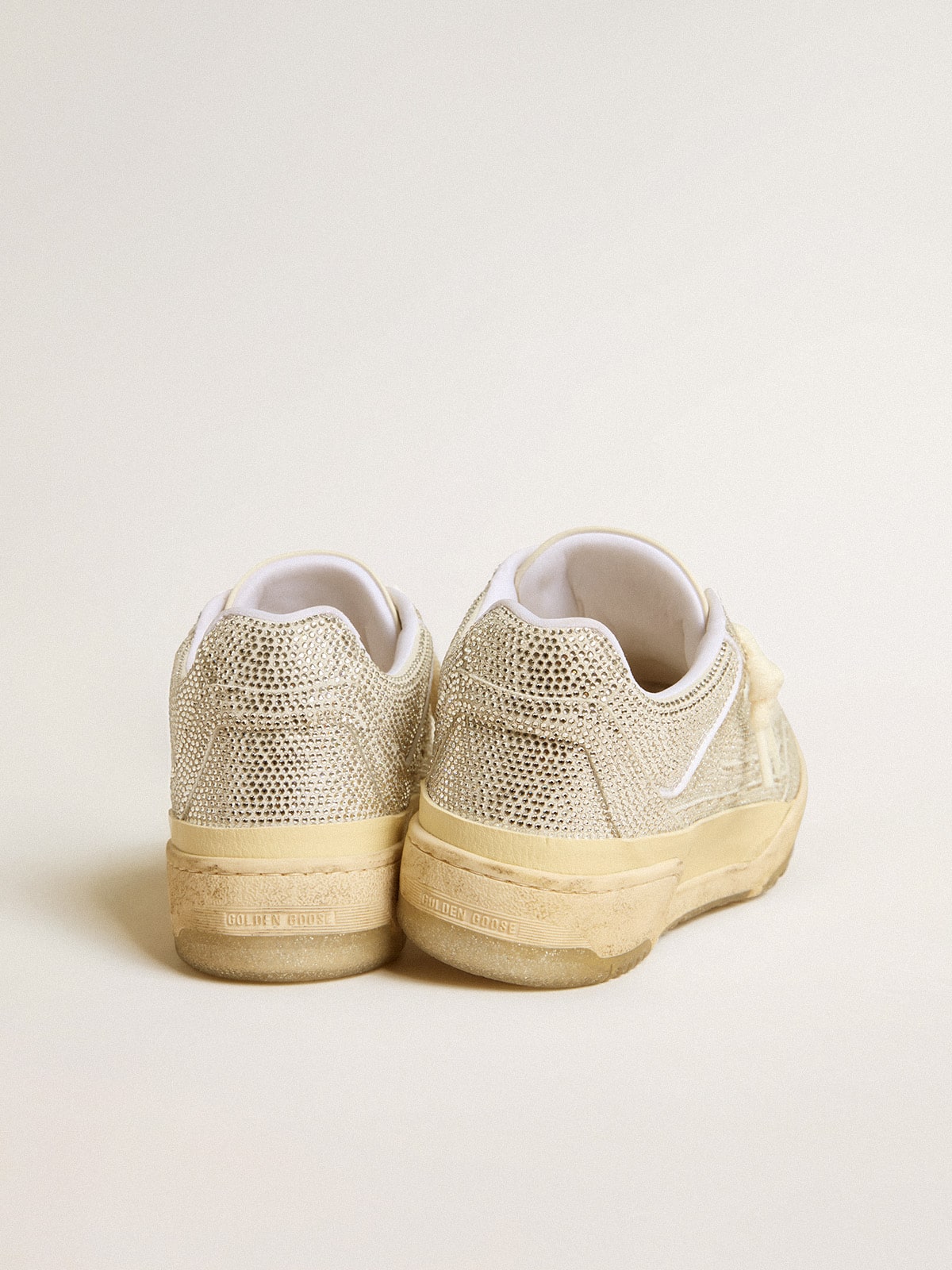 Golden Goose Women’s Forty2 in white leather and Swarovski crystals with white star