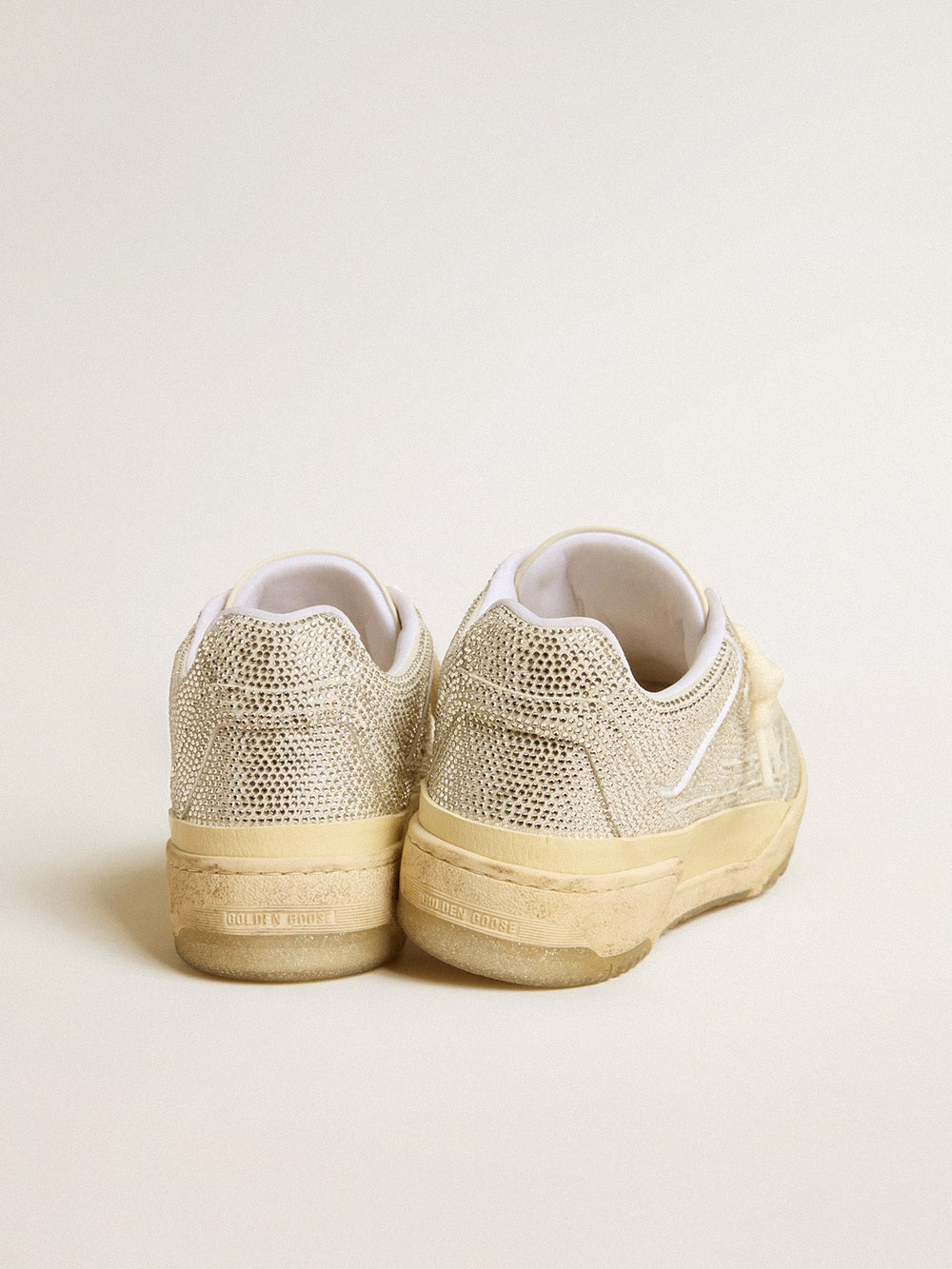 Golden Goose Women’s Forty2 in white leather and Swarovski crystals with white star