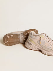 Golden Goose Women’s Lightstar with pink leather and mesh upper and pink star