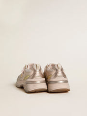 Golden Goose Women’s Lightstar with pink leather and mesh upper and pink star