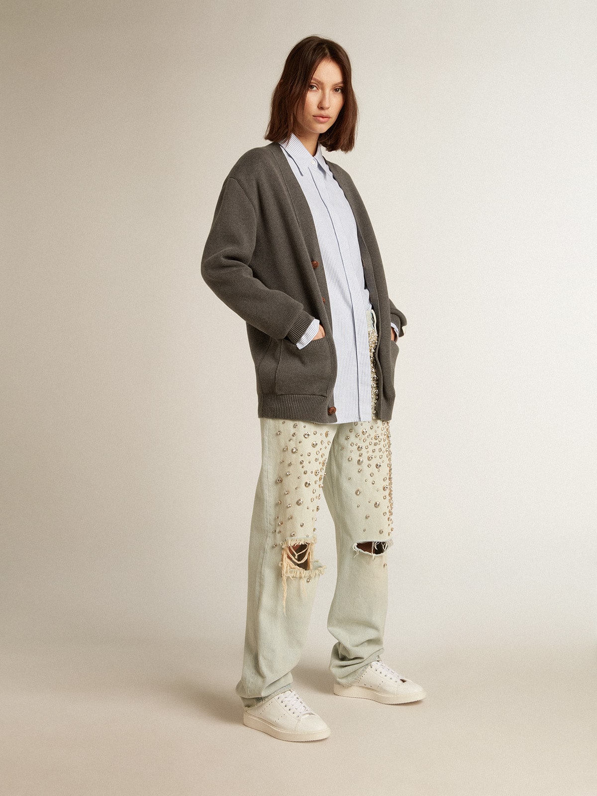 Golden Goose Women’s bio-based Starter with white star and heel tab