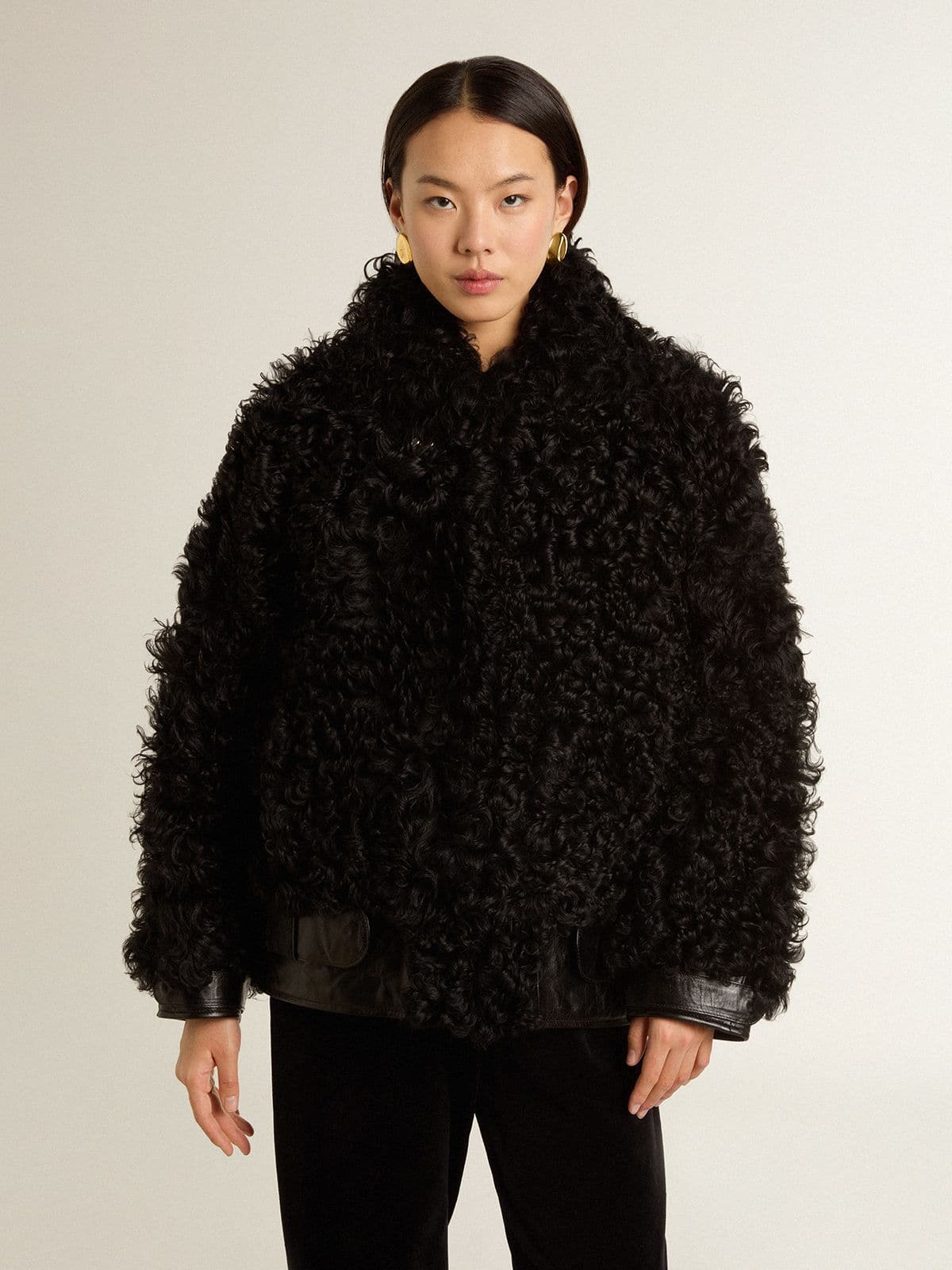 Golden Goose Women's black shearling jacket