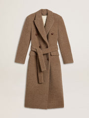 Golden Goose Women's double-breasted coat in a beige wool blend