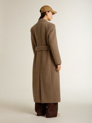 Golden Goose Women's double-breasted coat in a beige wool blend