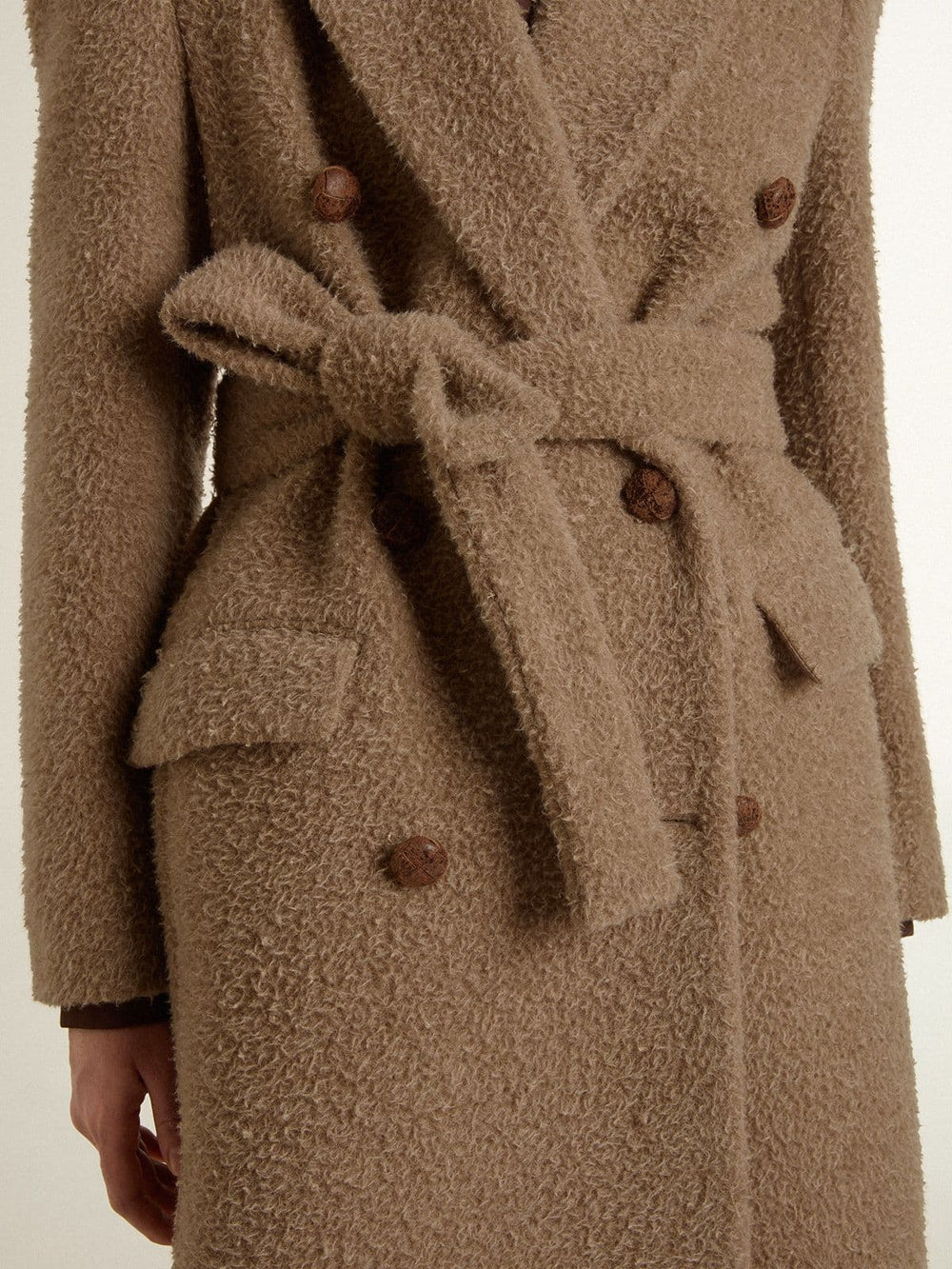 Golden Goose Women's double-breasted coat in a beige wool blend