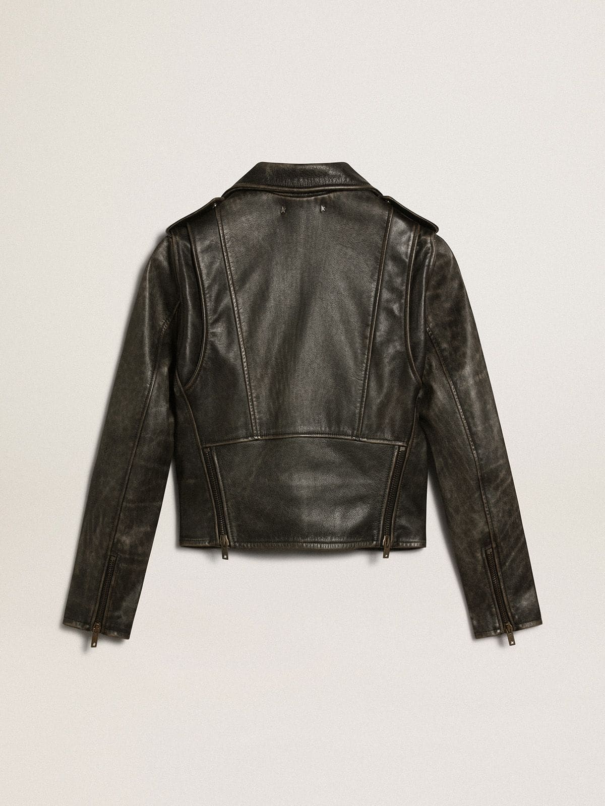 Golden Goose Women’s black leather biker jacket | Golden Goose