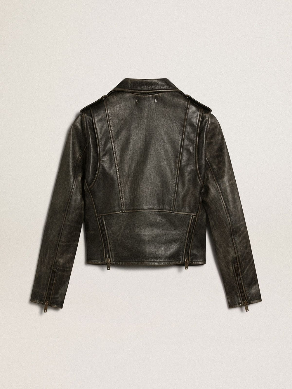 Golden Goose Women’s black leather biker jacket | Golden Goose
