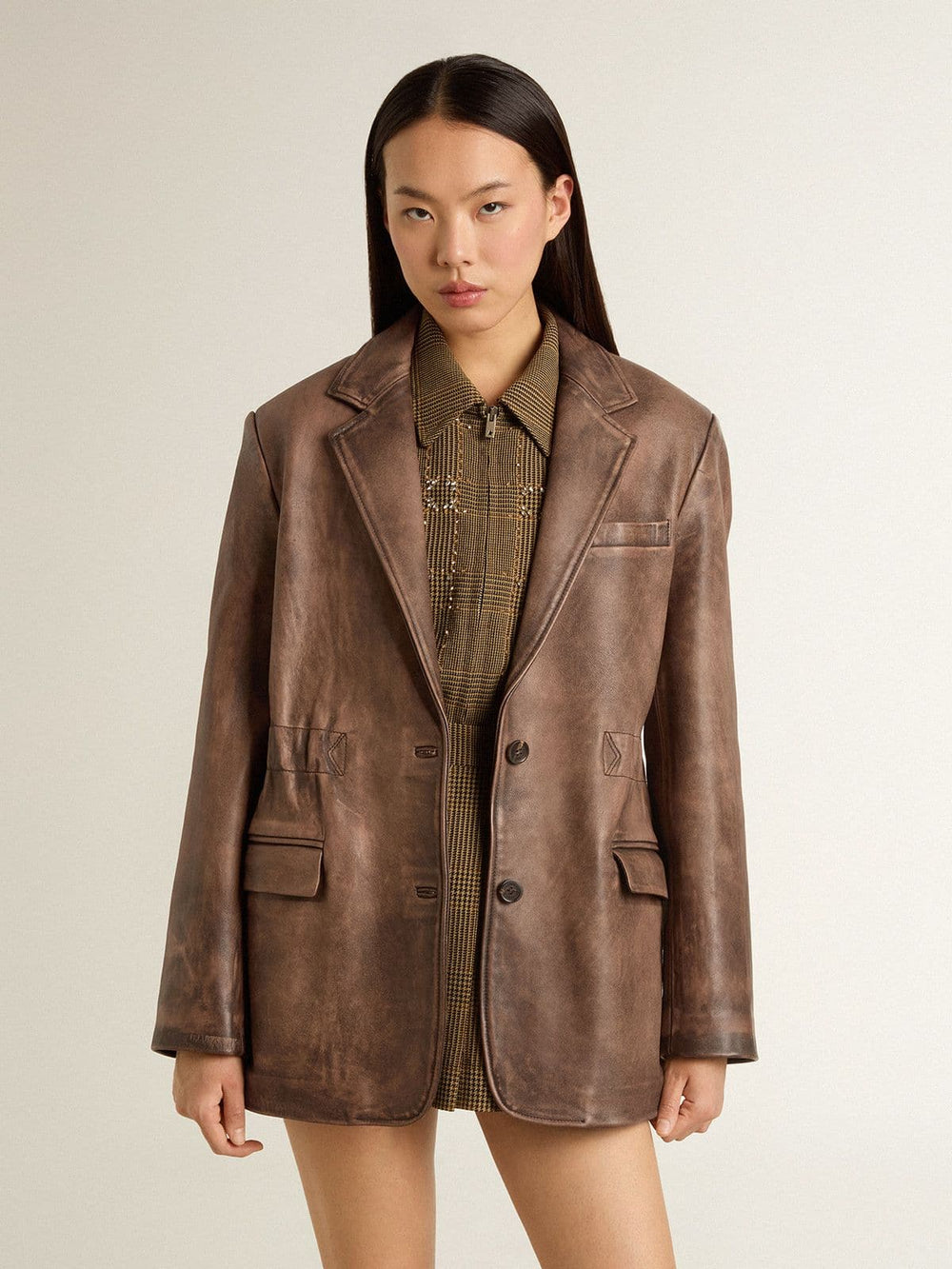Golden Goose Women's brown leather jacket
