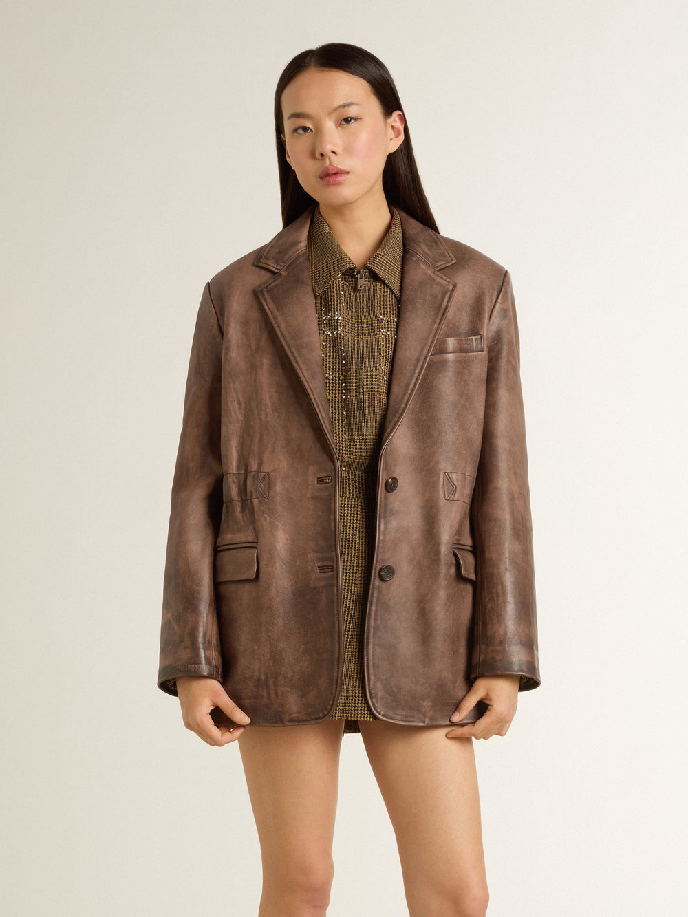 Golden Goose Women's brown leather jacket