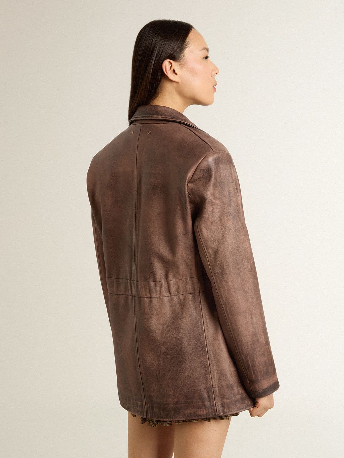 Golden Goose Women's brown leather jacket