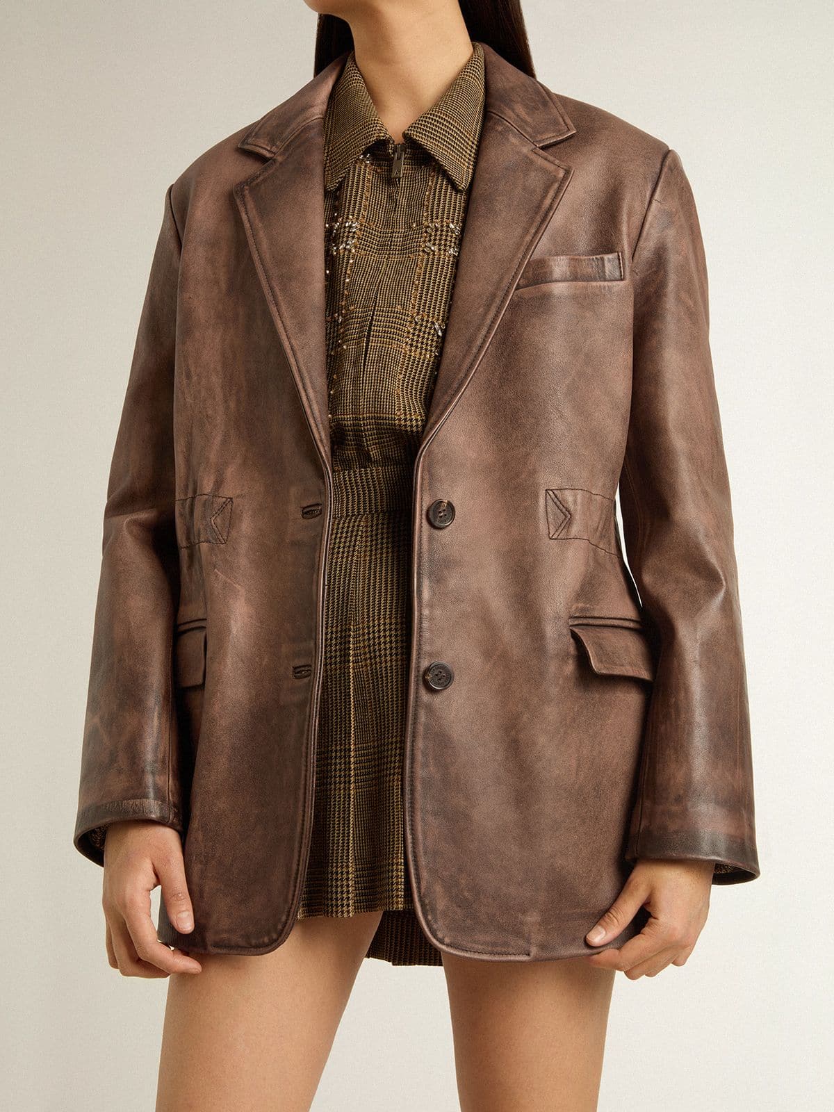 Golden Goose Women's brown leather jacket