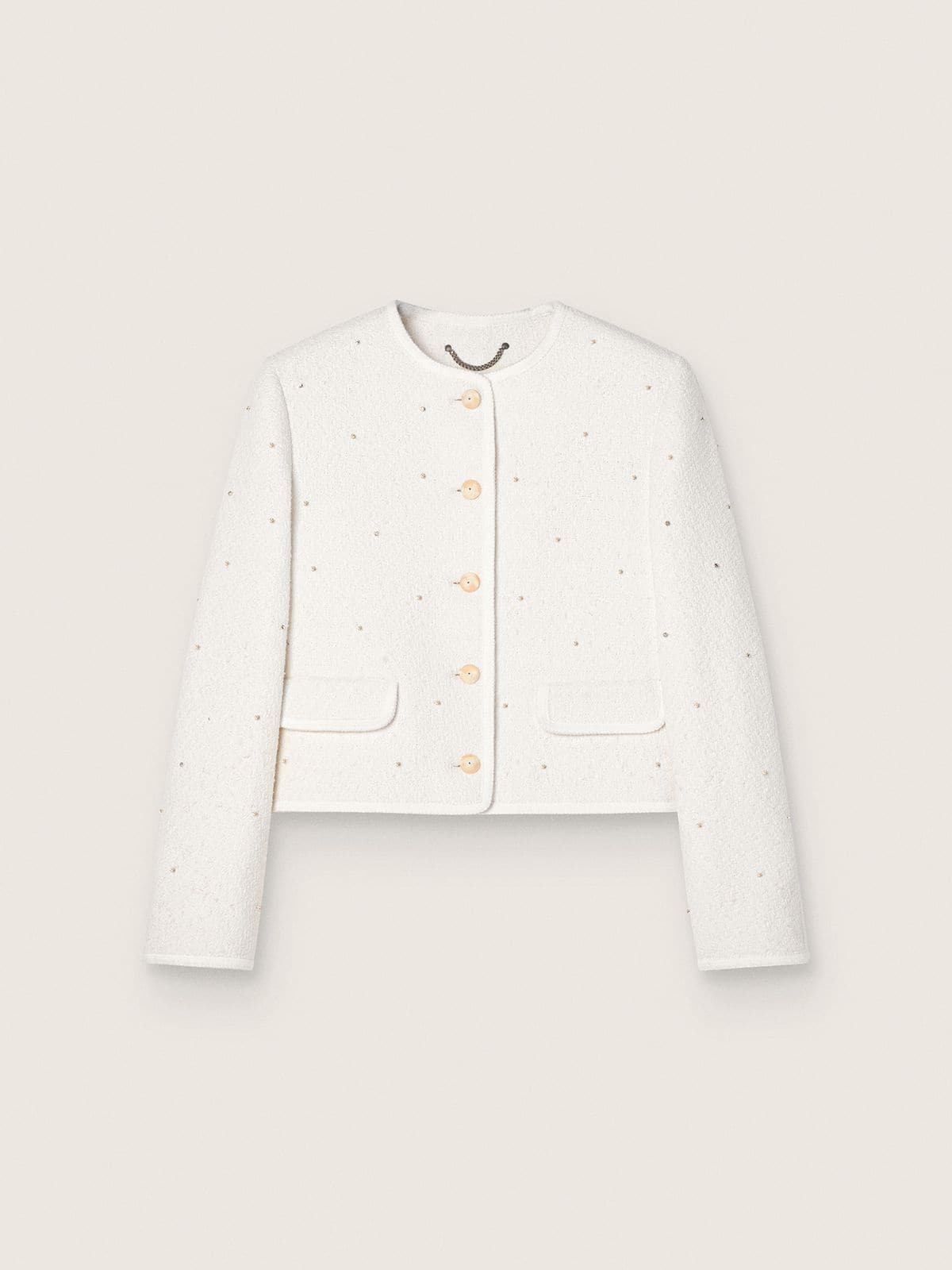 Golden Goose Women’s boxy jacket in bouclé cotton with all-over beads