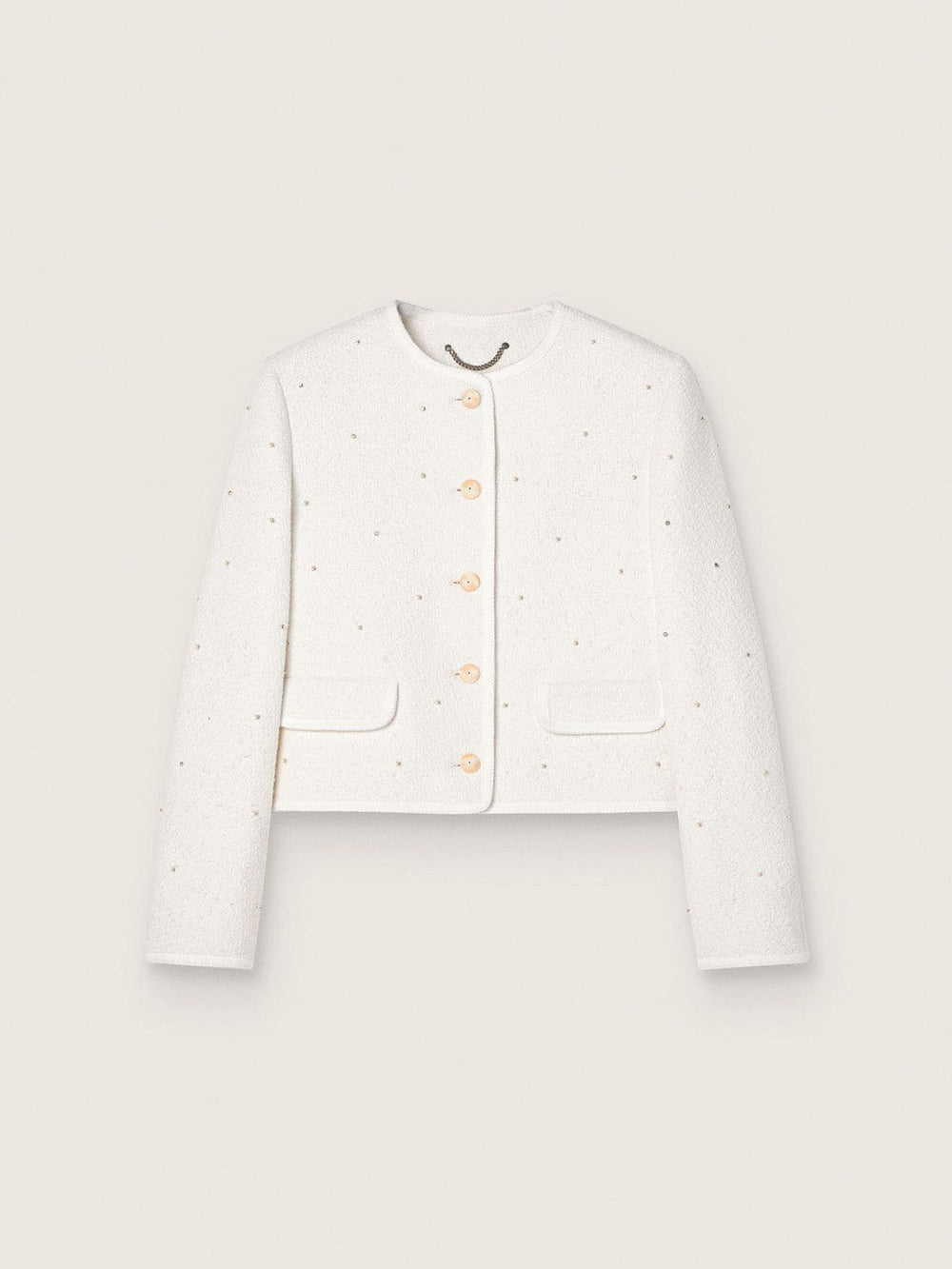 Golden Goose Women’s boxy jacket in bouclé cotton with all-over beads