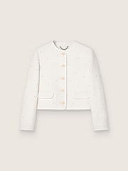 Golden Goose Women’s boxy jacket in bouclé cotton with all-over beads