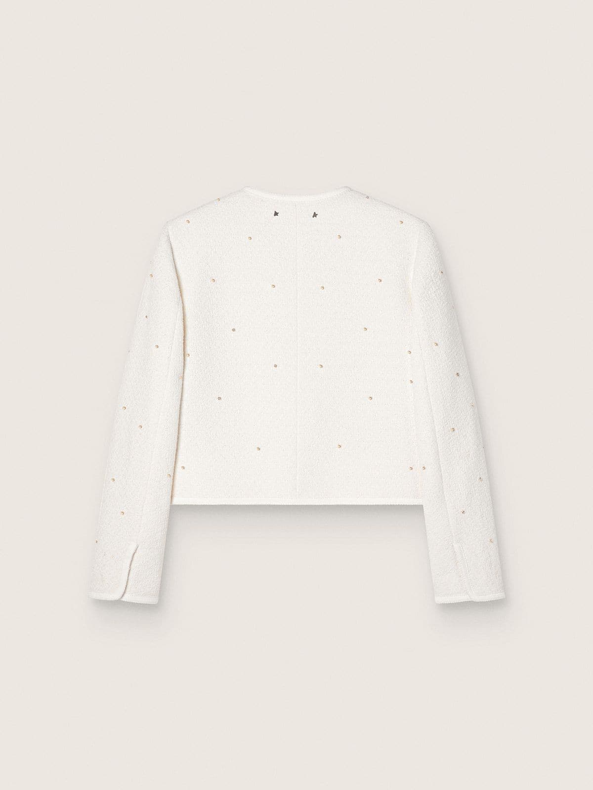 Golden Goose Women’s boxy jacket in bouclé cotton with all-over beads