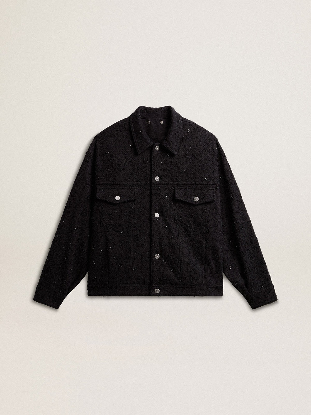 Golden Goose Women’s black denim jacket with embroidery