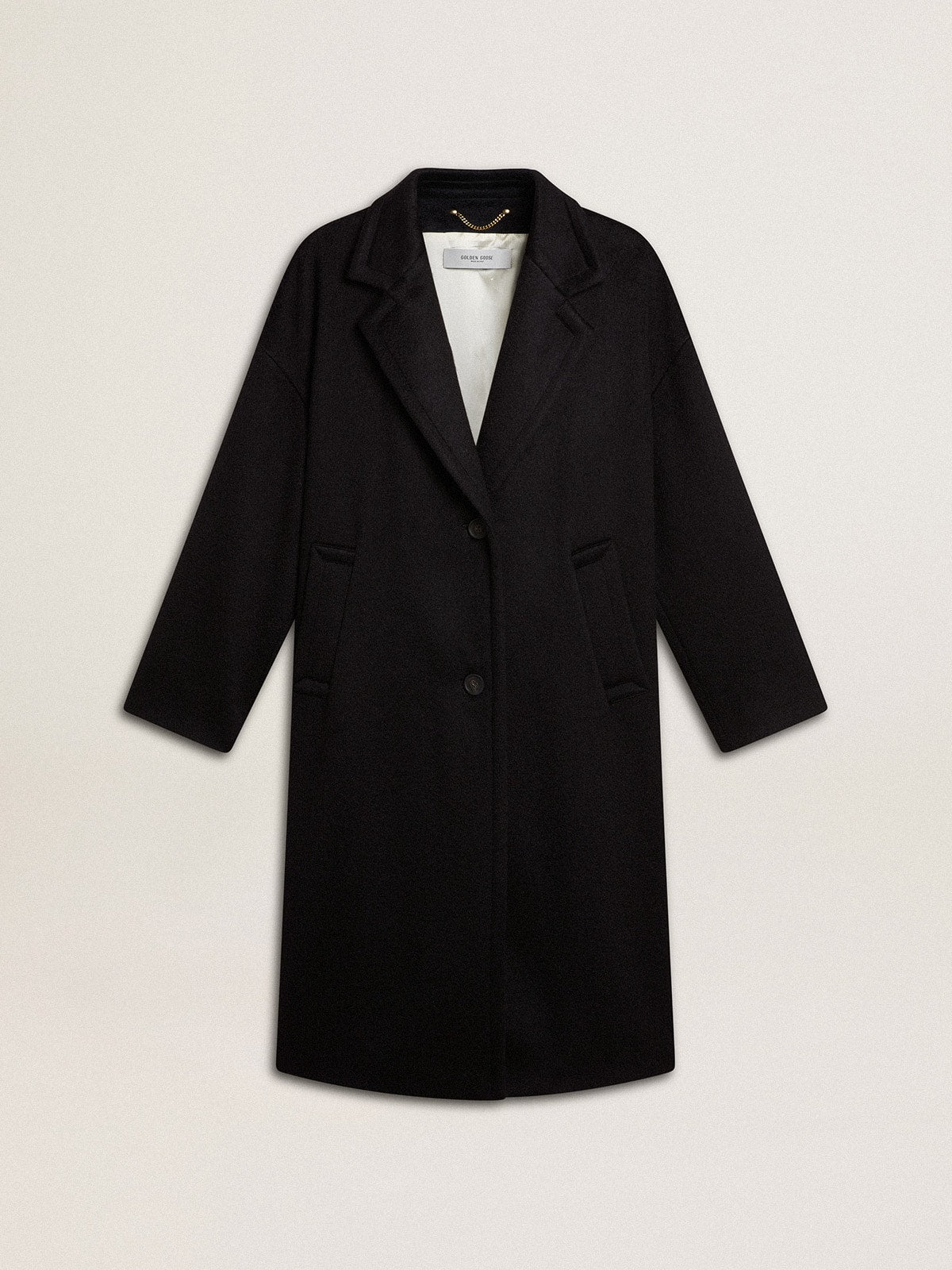 Golden Goose Women's single-breasted black cocoon coat
