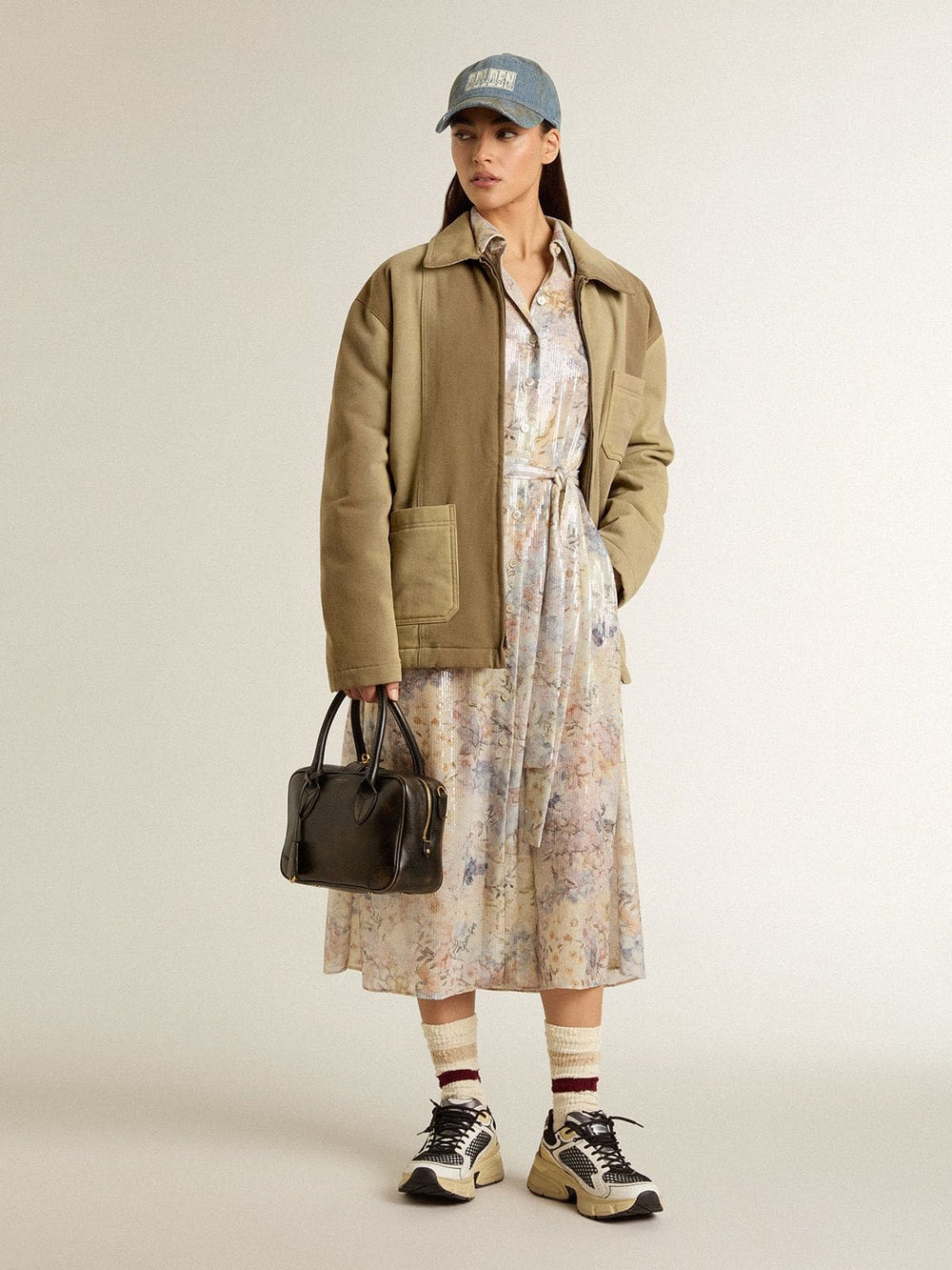 Golden Goose Unisex padded jacket in shades of khaki