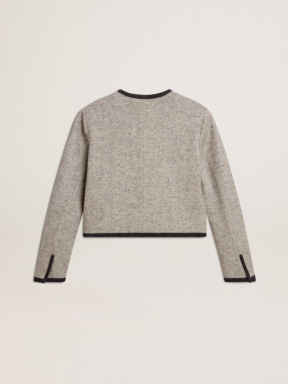 Golden Goose Women's grey wool and silk jacket with black suede trim