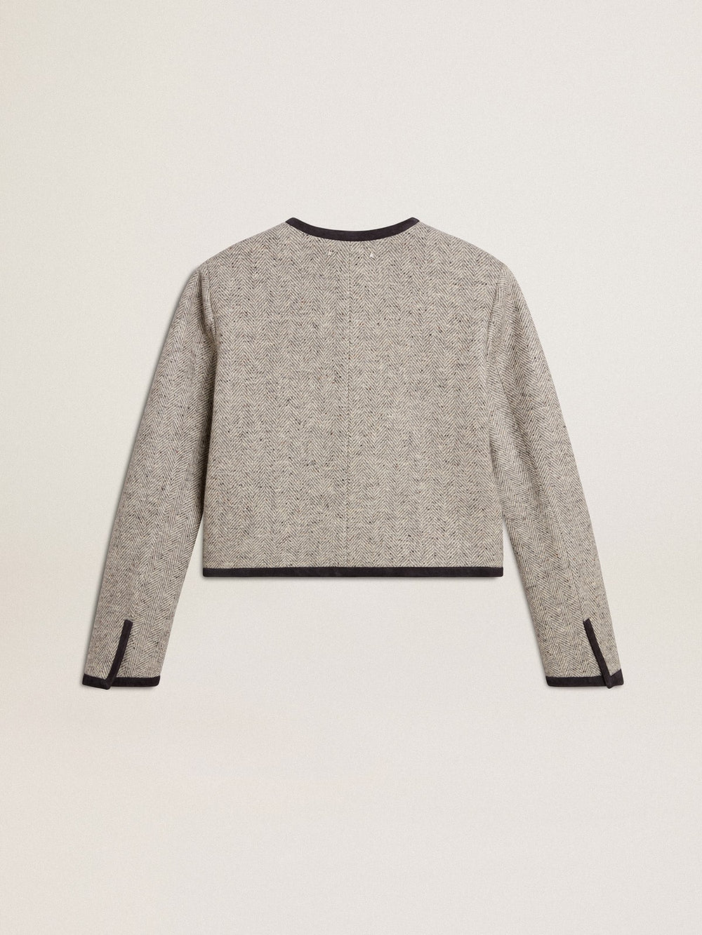Golden Goose Women's grey wool and silk jacket with black suede trim