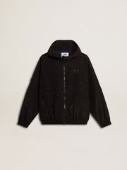 Golden Goose Women's windcheater in black nylon with tone-on-tone crystals
