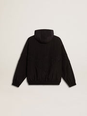 Golden Goose Women's windcheater in black nylon with tone-on-tone crystals