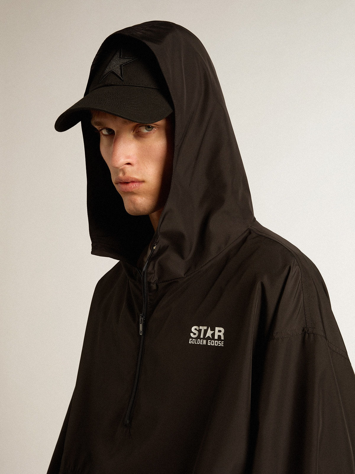 Golden Goose Black windbreaker with hood