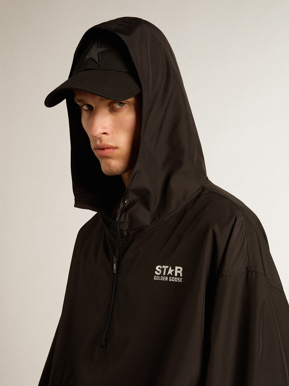 Golden Goose Black windbreaker with hood