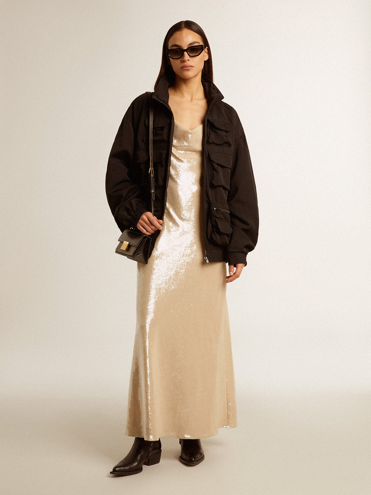 Golden Goose Black multi-pocket windcheater