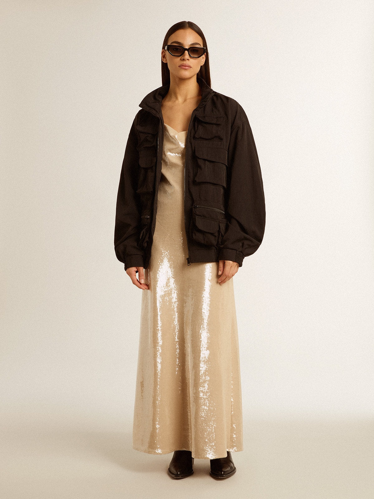 Golden Goose Black multi-pocket windcheater