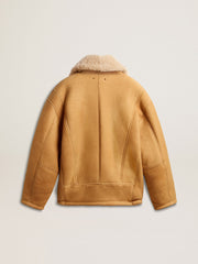 Golden Goose Women's sheepskin jacket with a wide shearling shawl collar