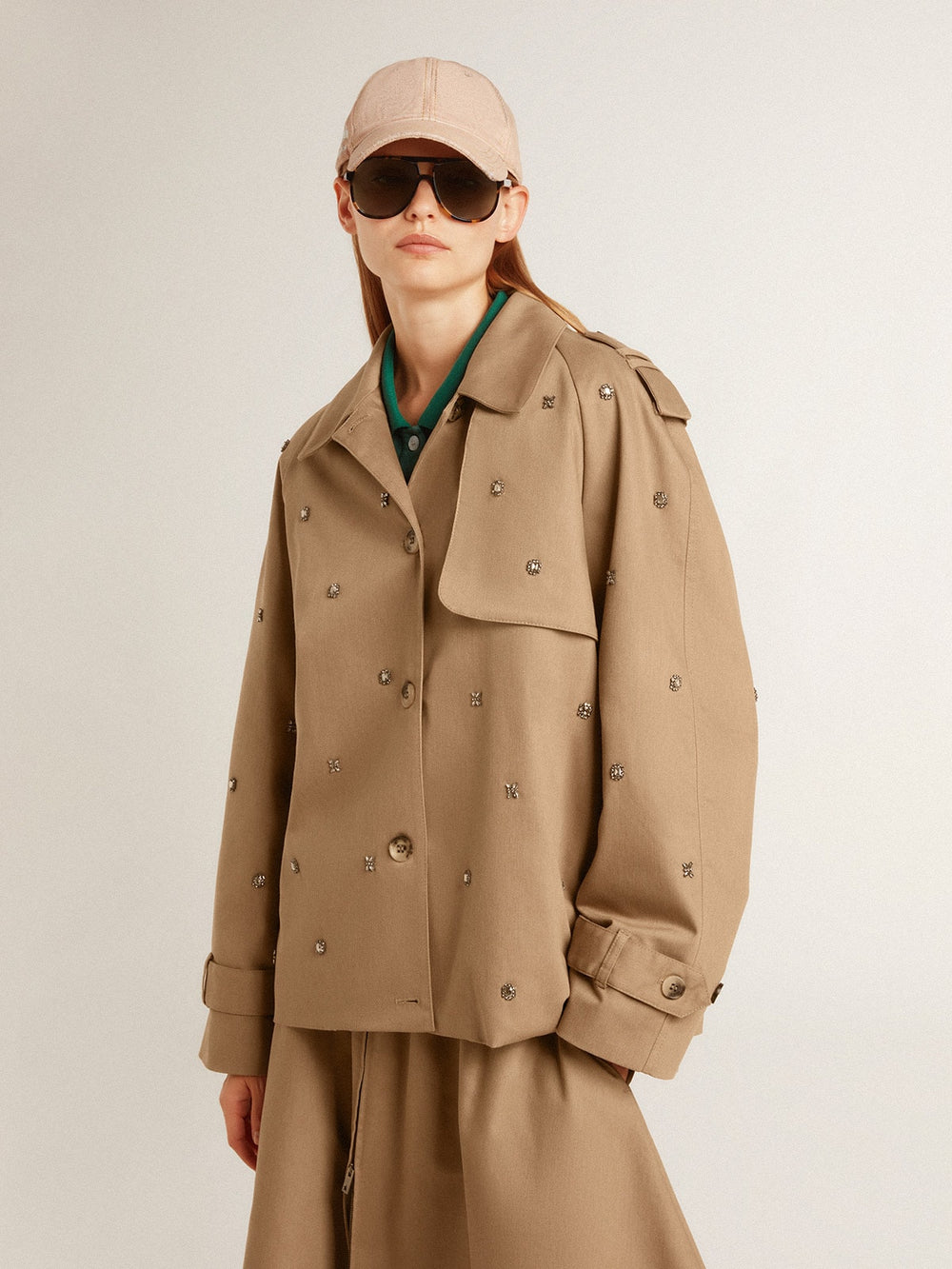 Golden Goose Women's oversized trench coat with crystals