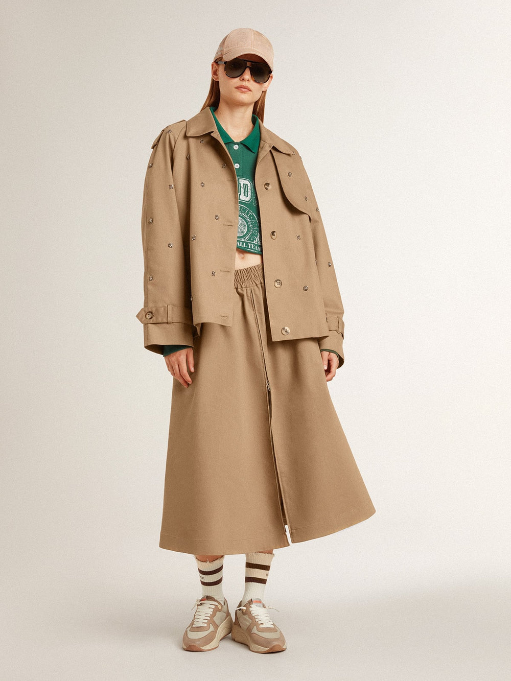 Golden Goose Women's oversized trench coat with crystals