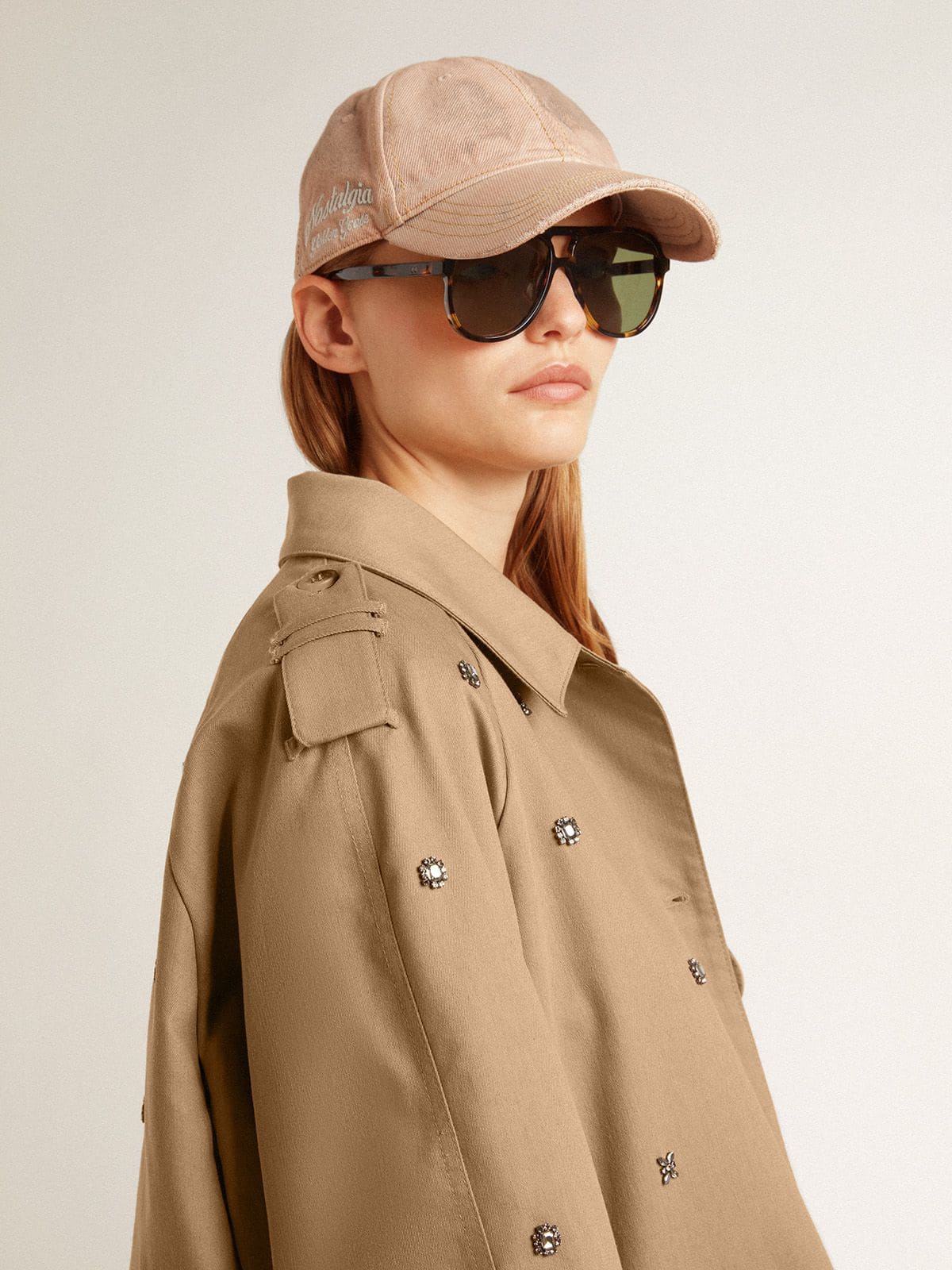 Golden Goose Women's oversized trench coat with crystals