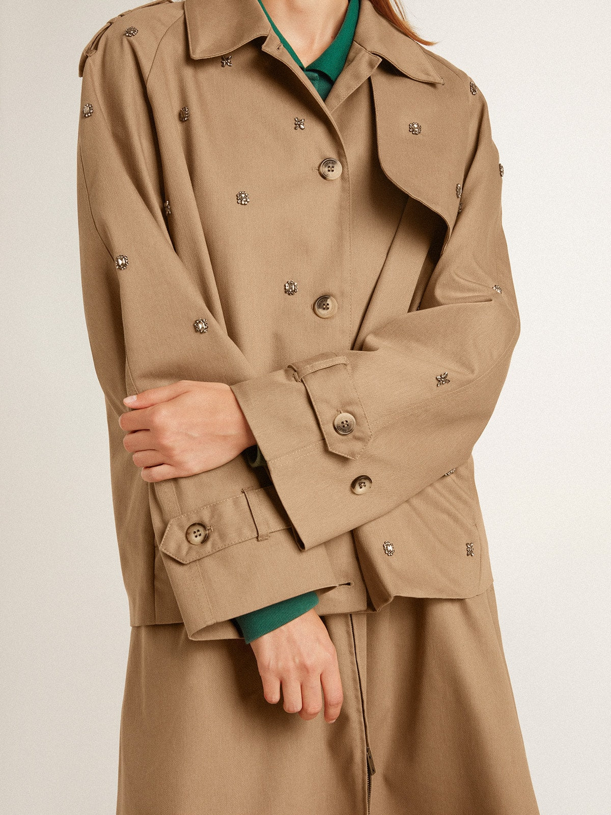 Golden Goose Women's oversized trench coat with crystals