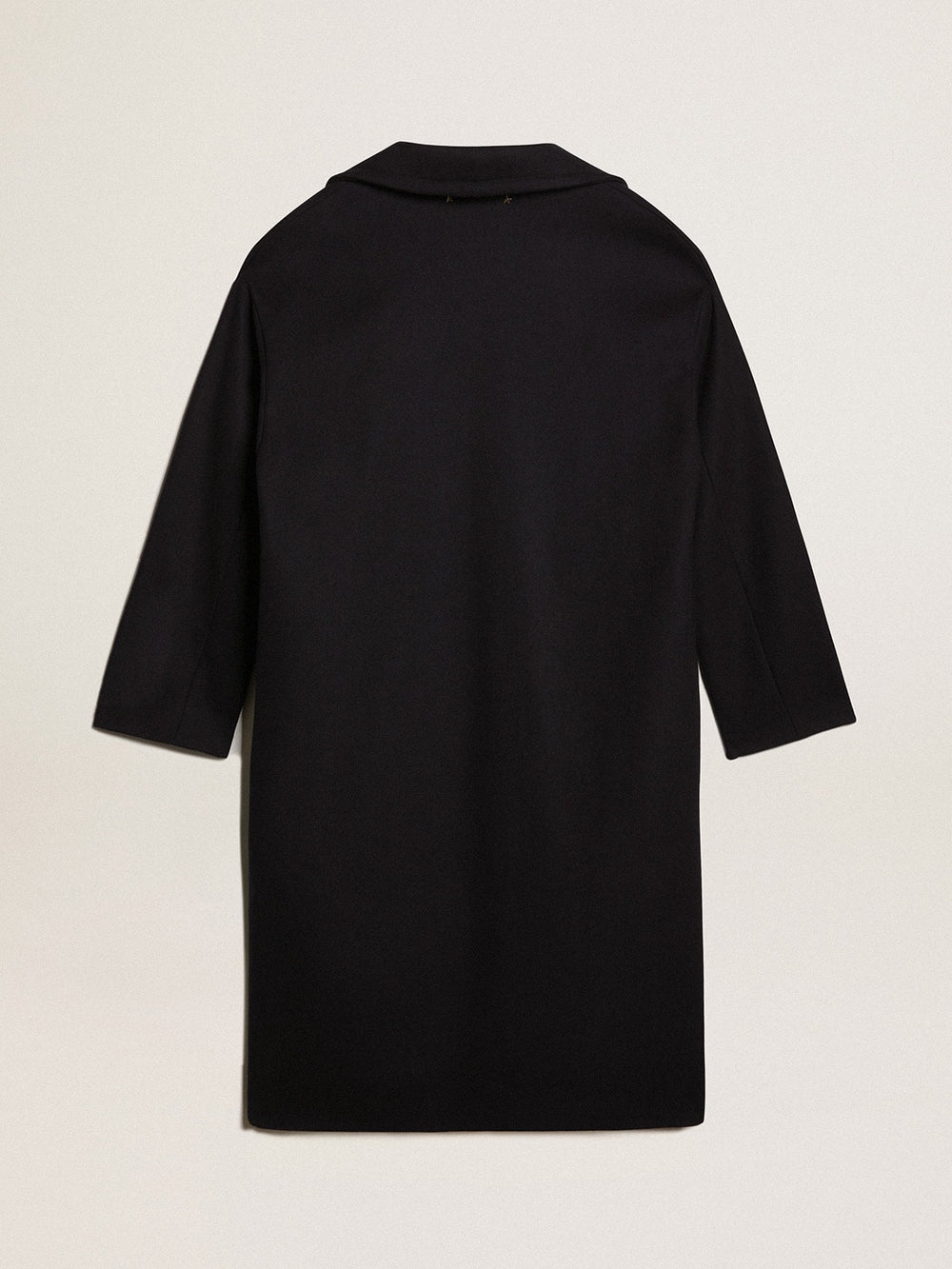 Golden Goose Women's single-breasted cocoon coat in dark blue wool with gold button