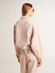 Golden Goose Women's pink dyed denim bomber jacket
