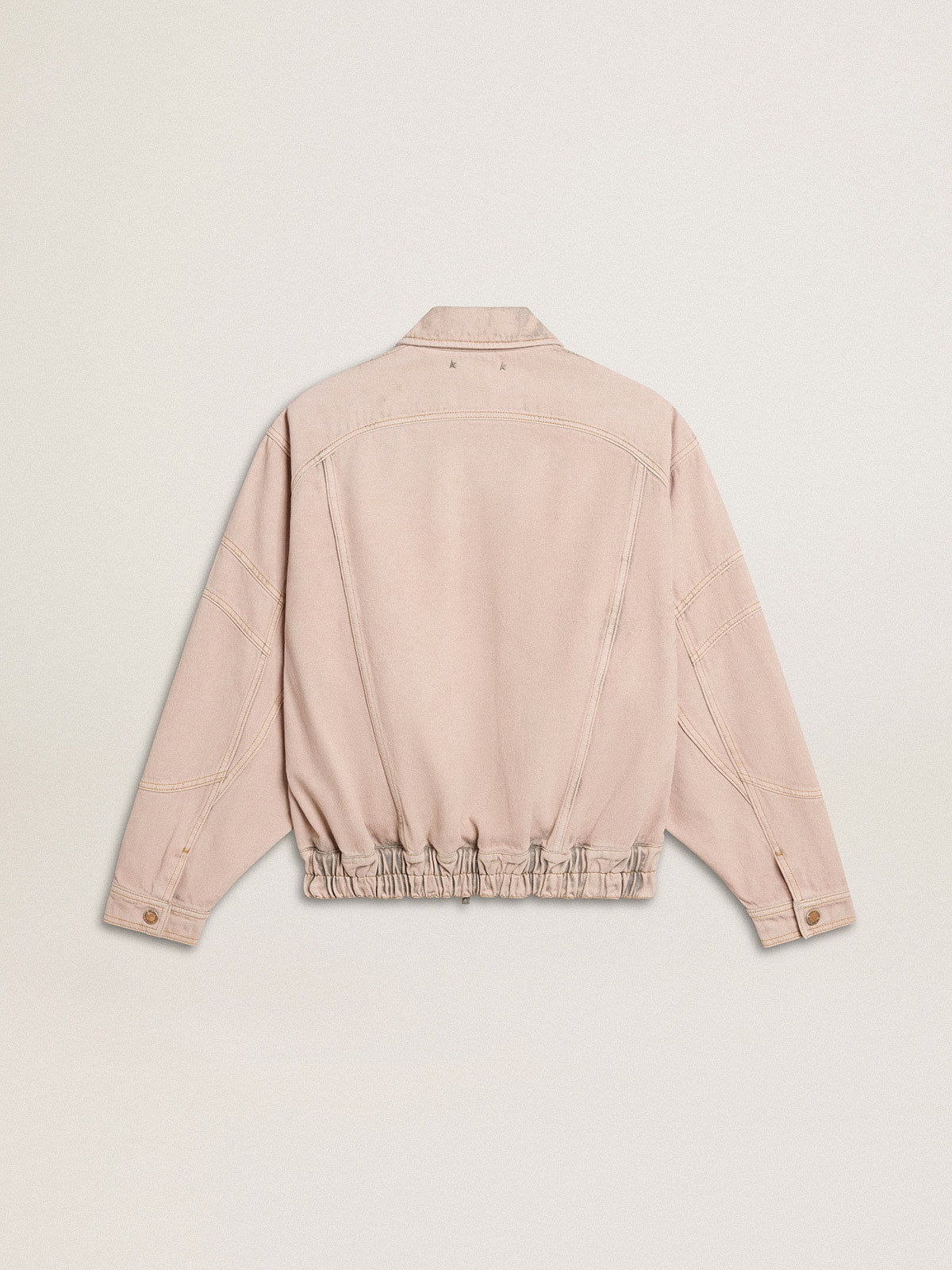 Golden Goose Women's pink dyed denim bomber jacket