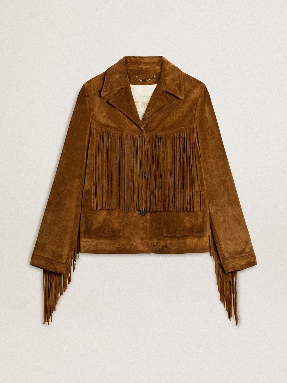 Golden Goose Women’s tobacco-colored suede jacket women with fringes
