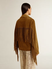 Golden Goose Women’s tobacco-colored suede jacket women with fringes