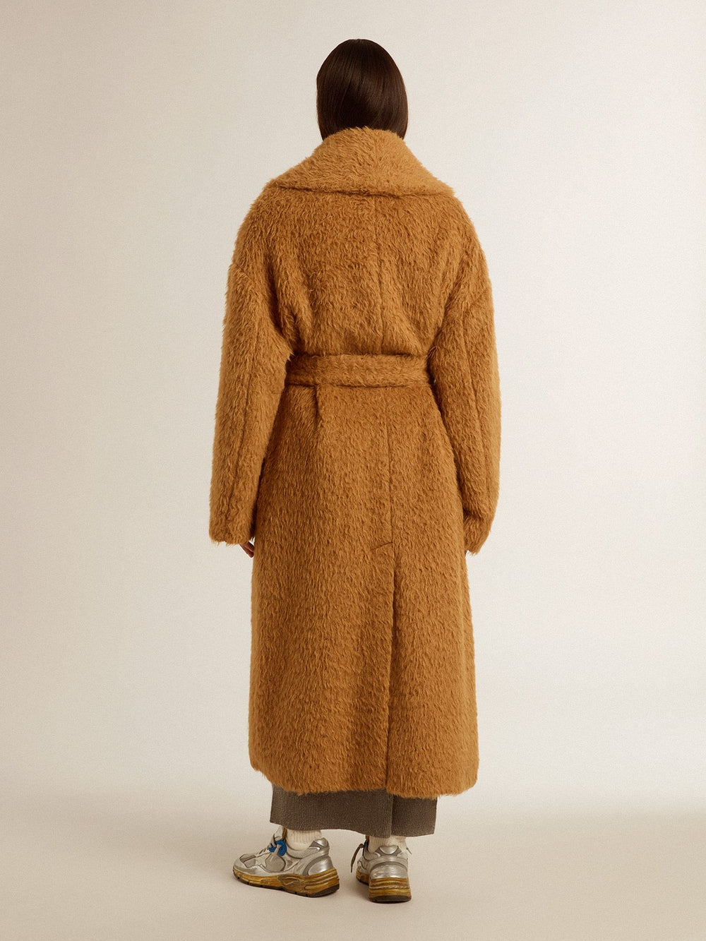 Golden Goose Women's coat with shawl collar in tobacco
